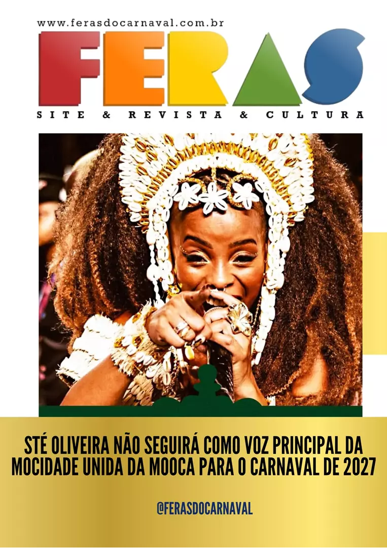 Mocidade Unida da Mooca publicou uma mensagem de despedida e gratidão à intérprete Steh Oliveira após sua passagem  como intérprete oficial